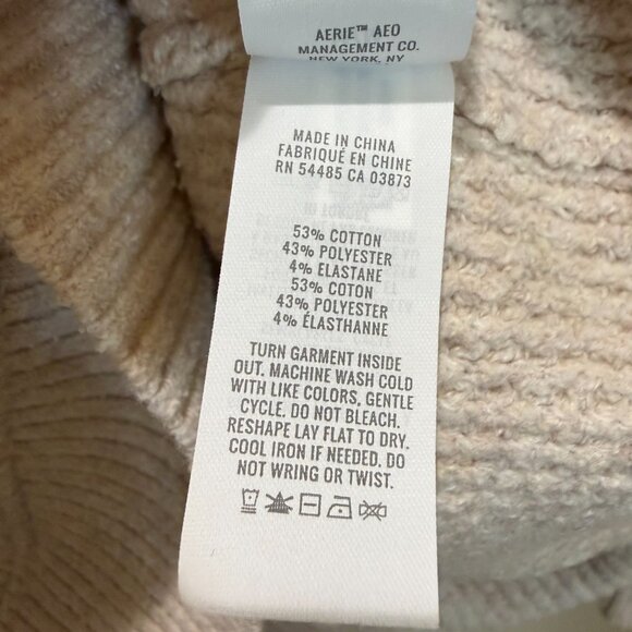 Aerie Oatmeal Quarter Zip Waffle Knit Sweater(M) and Wide Leg Pant(S) Set - Picture 6 of 10